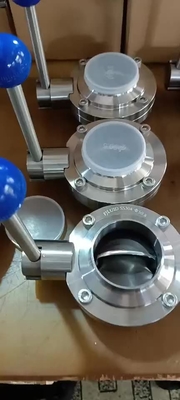 De fabrieksprijs paste vleugelklep van het de Trekkrachthandvat van DN125 DN150 de Sanitaire hand, SS304&316-roestvrij staalvleugelklep aan